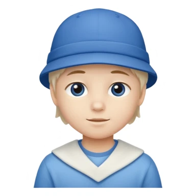 kid with blue and white hat sticker