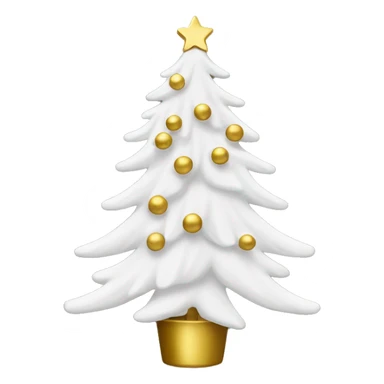  actual white fir christmas tree white and gold decorations.  sticker