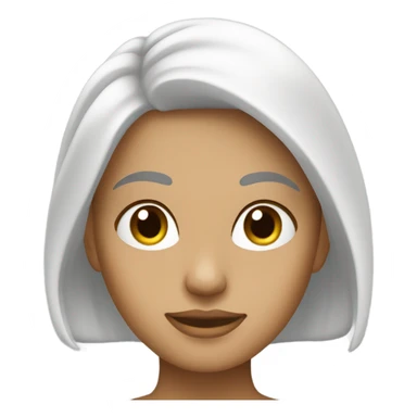 femme blanche aux cheveux noirs lisses sticker