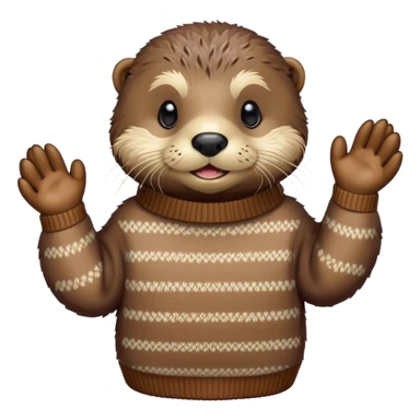 Disney-style, sea otter wearing a sweater  sticker