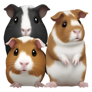 guinea pig black white and a little brown sticker