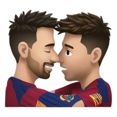 ronaldo kissing messi sticker