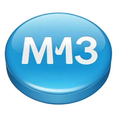 Blue round pill with “M-30” written on it sticker