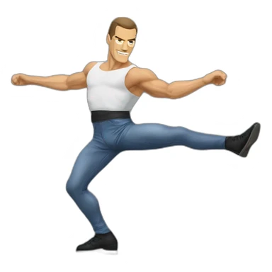 Jean-Claude-Van-Damme-karaté-splits-kick sticker