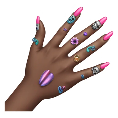 Hand with nail art sticker