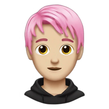 lil peep with half black and half pink hairs sticker