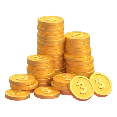 3D stack of gold coins with a calendar and a checkmark, symbolizing weekly saving, Microsoft 3D emoji style sticker