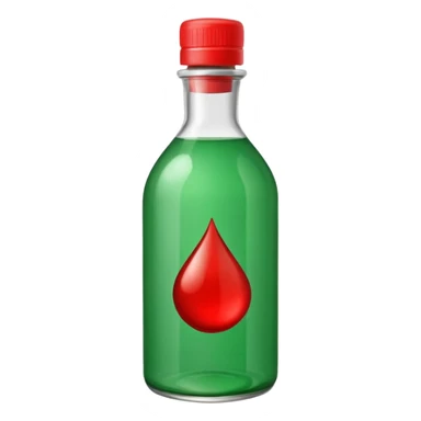 Bouteille de jet 27 avec un liquide vert à l’intérieur et un bouchon rouge sticker