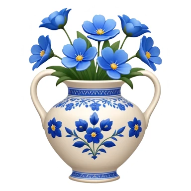 vase of blue flowers sticker