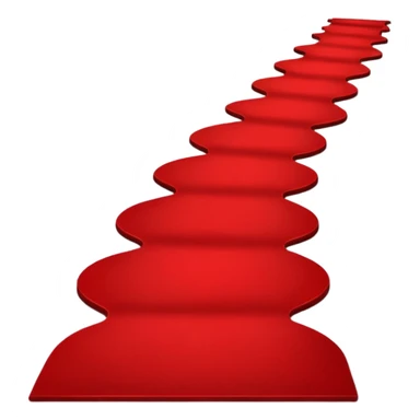 Minimalist emoji-style sticker of a blood-red carpet shaped like a thick trail or drop, flat vector design, no shadows. sticker