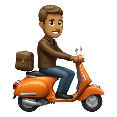 man on vespa sticker
