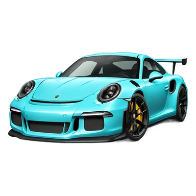 aqua blue porsche gt3 rs  sticker