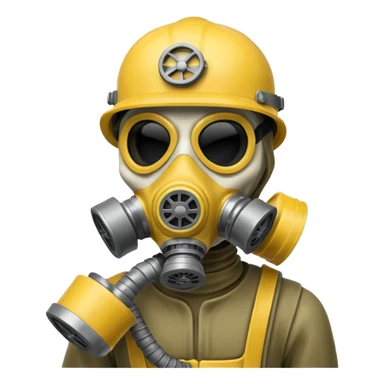 Skeleton wearing a gas mask sticker