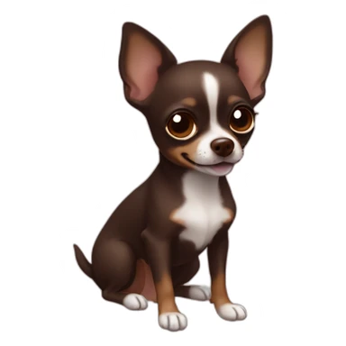 Dark Brown chihuahua lick sticker