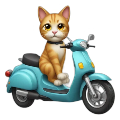 cat on a scooter sticker