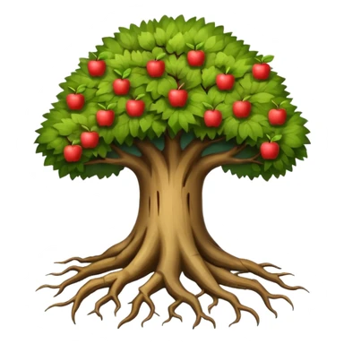 tree roots, simple, expressive, apple style emoji, no text sticker