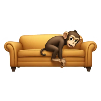 Monkey boy climbing couch sticker