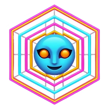 overlapping images, one realistic and one digital grid sticker