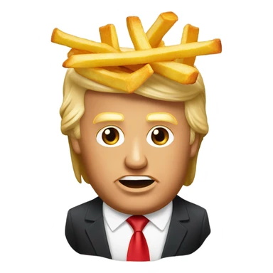 Donald Trump with McDonalds’ fries sticker