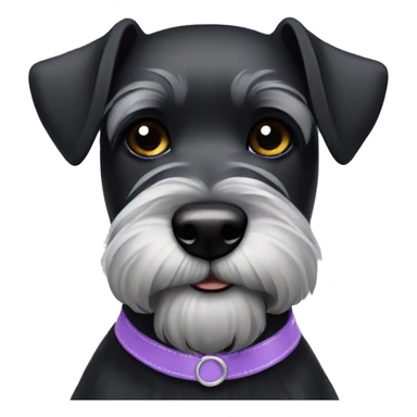 black miniature schnauzer with lilac collar sticker