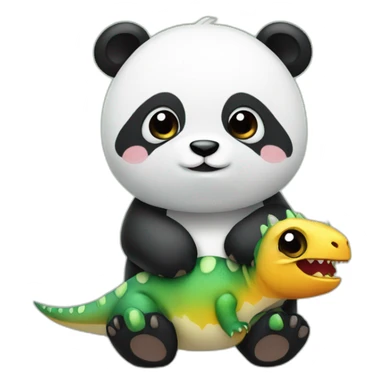 A panda bear mixed with a dinosaur sticker