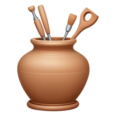 Ceramics making icon, pottery wheel, clay being shaped, ceramic vase or bowl, sculpting tools, minimalistic style, clean lines, transparent background. sticker