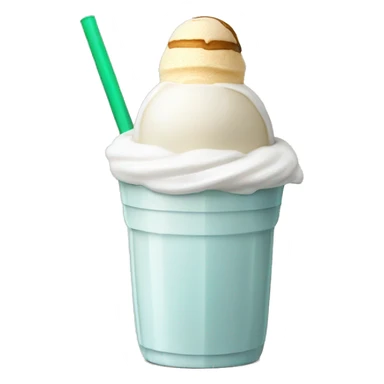 white soda float in a cocktail cup with circle  white ice cream no waffle and no straw just simple sticker