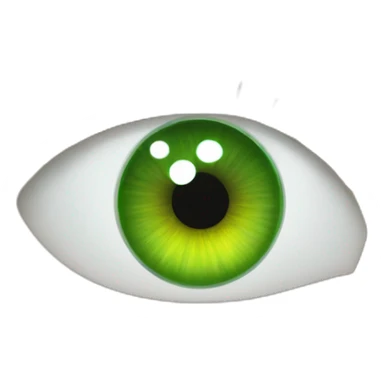 green eye with robotic lawnmower in pupils reflection sticker