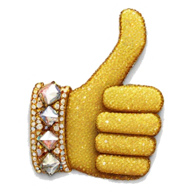 thumbs up emoji with a hand made only from jewels sticker