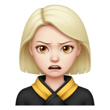 angry woman with her hands around her neck sticker