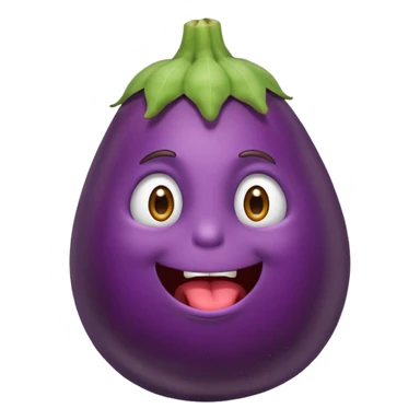 Eggplant with anxiety, pulling out his hair and biting his nails ￼ sticker