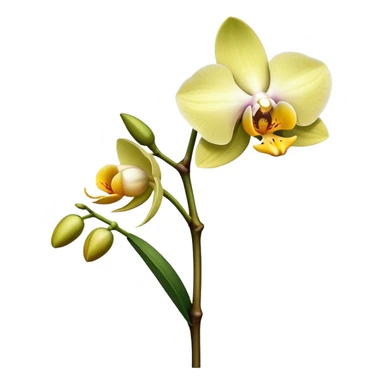 single Dendrobium Orchid flower, stem sticker