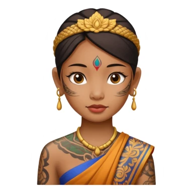 thailand ancient GIRL with tatooed sticker