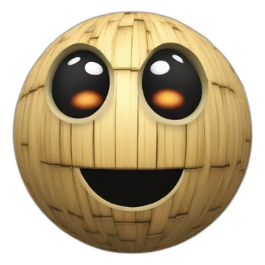 3d sphere with a cartoon nauseated bamboo Enderman skin texture with beautiful eyes sticker