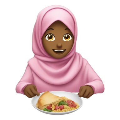 Pink Hijabic girl bon appetite  sticker