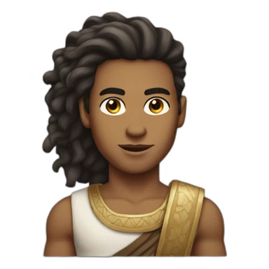 strong young light-skinned ancient israelite man mid length hair sticker