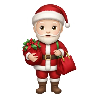 baby Santa Claus is carrying a bag of presents  sticker