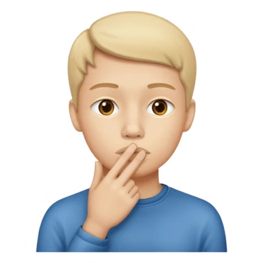 Silent face, shushing sticker