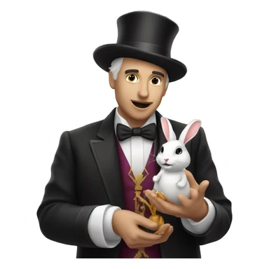 magician with rabbit sticker