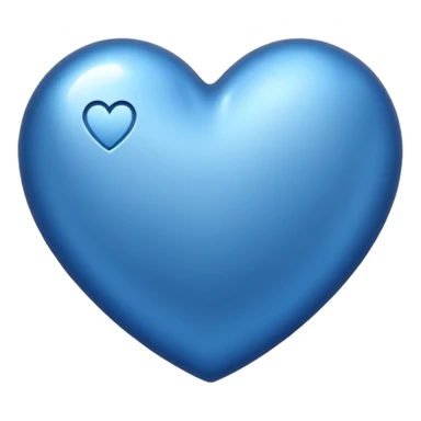 heart with a metallic blue finish sticker