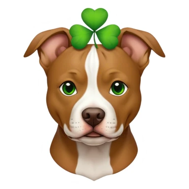 Pit bull dog with shamrock  sticker