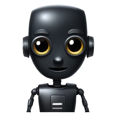 Black robot square head cute like 🤖  sticker