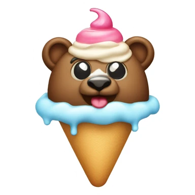 osito con un helado  sticker