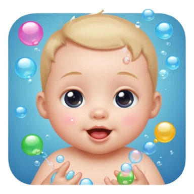 Tiny baby popping bubbles sticker