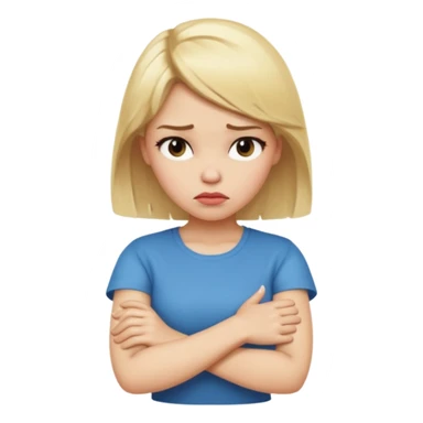Girl with blonde hair who has her Arms crossed pouting  sticker