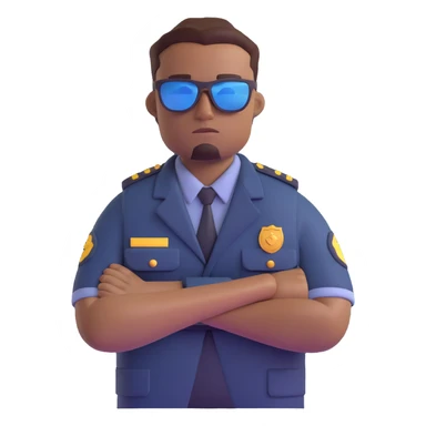 security guard with sunglasses and crossed arms in front of a velvet rope, symbolizing gatekeeping sticker