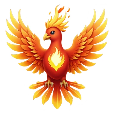 Phoenix force from marvel in a shape of flame bird towards screen with spread wings sticker