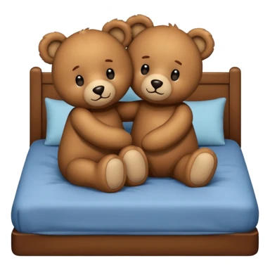 Teddy bear couple in the bed hug  sticker