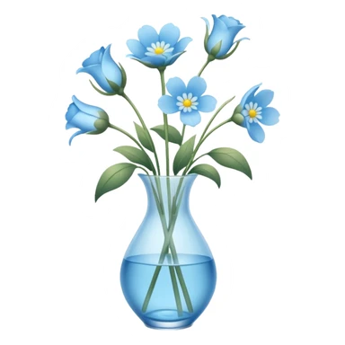 Light blue flowers in vase sticker