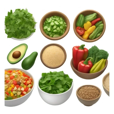 realistic bowl of healthy food sticker